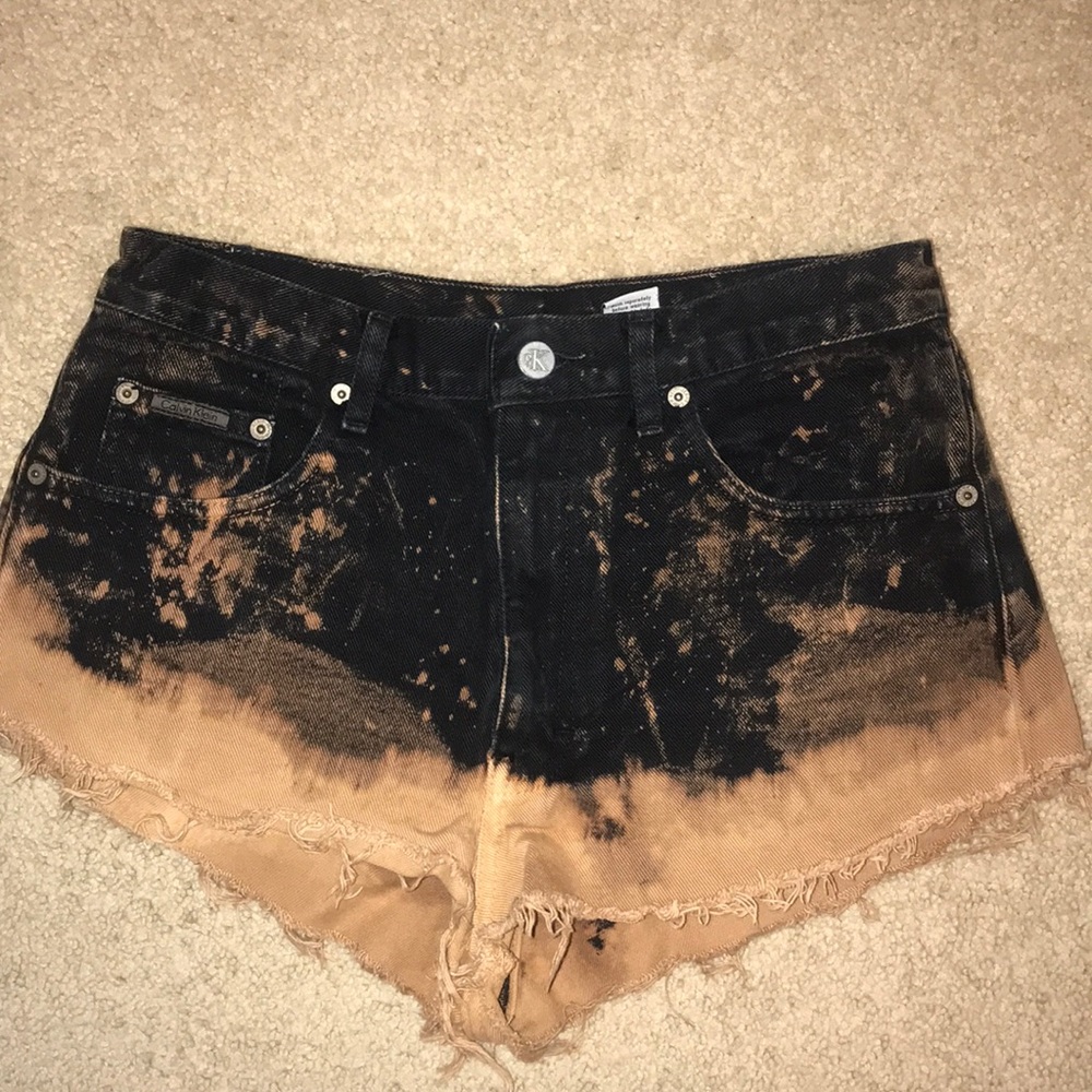 High-waisted denim shorts